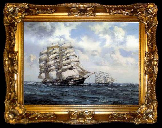 framed  unknow artist Seascape, boats, ships and warships. 88, ta009-2